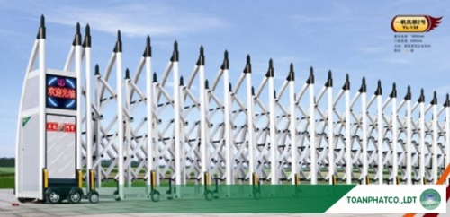 Cổng xếp hợp kim nhôm không đường ray YL-138